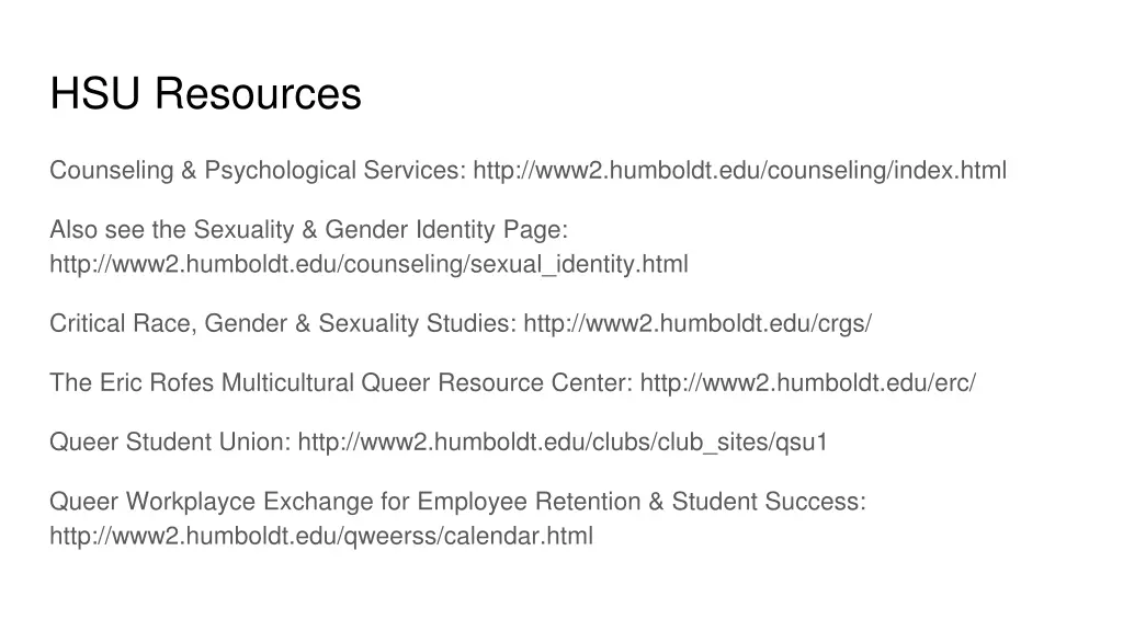 hsu resources