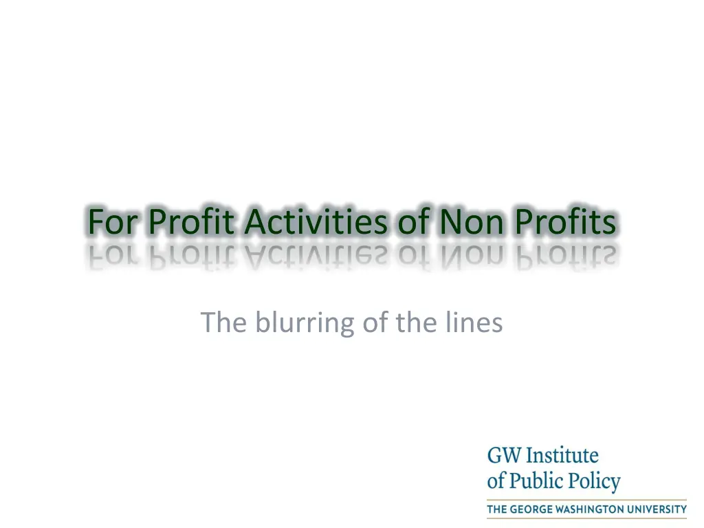 for profit activities of non profits