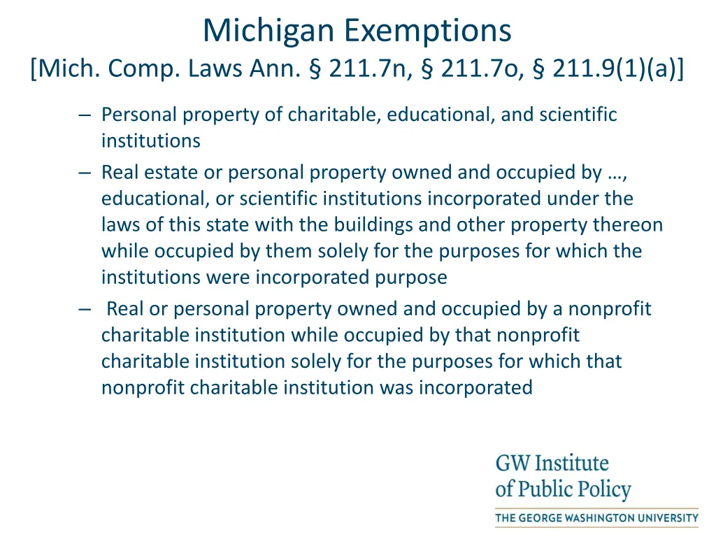 michigan exemptions