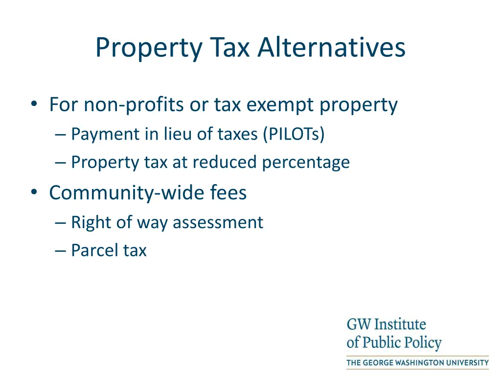 property tax alternatives