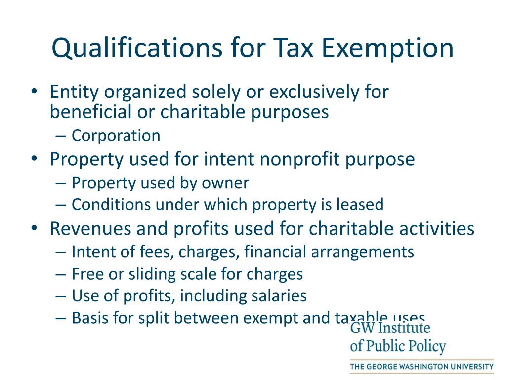 qualifications for tax exemption