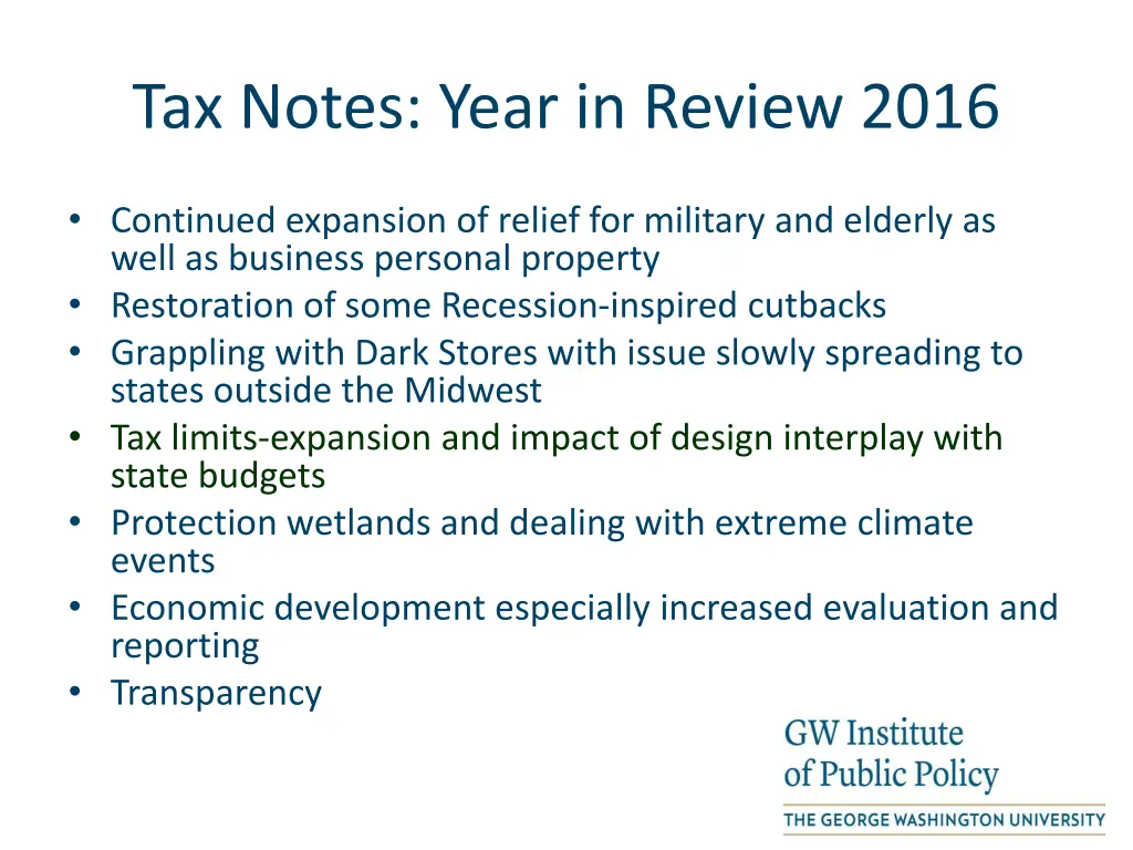 tax notes year in review 2016