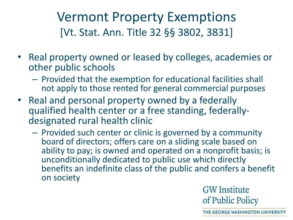 vermont property exemptions vt stat ann title