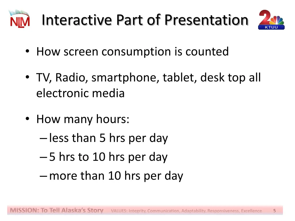 interactive part of presentation