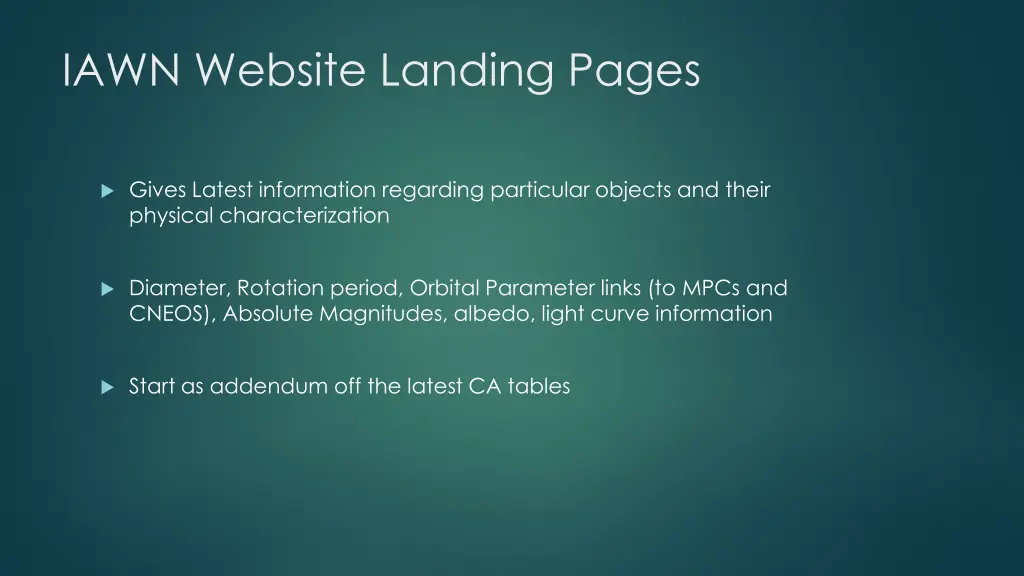 iawn website landing pages