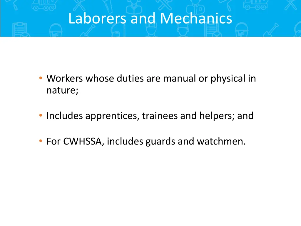 laborers and mechanics