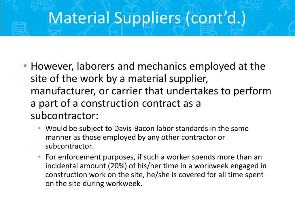 material suppliers cont d