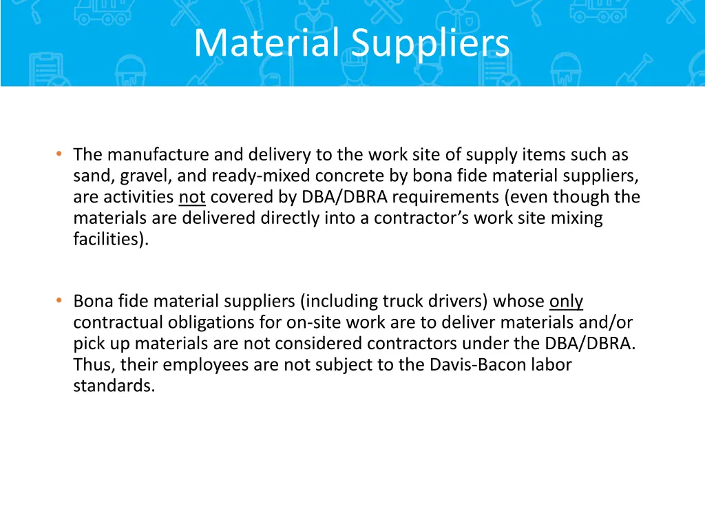 material suppliers