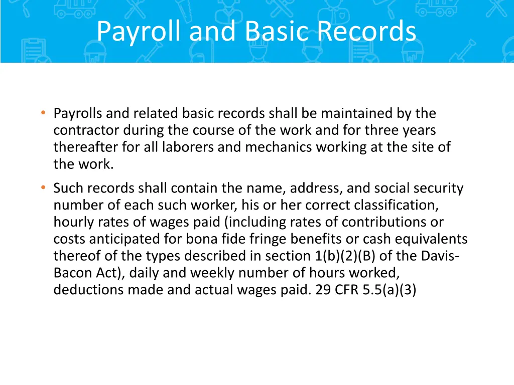 payroll and basic records