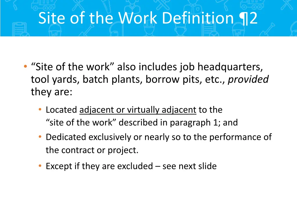 site of the work definition 2