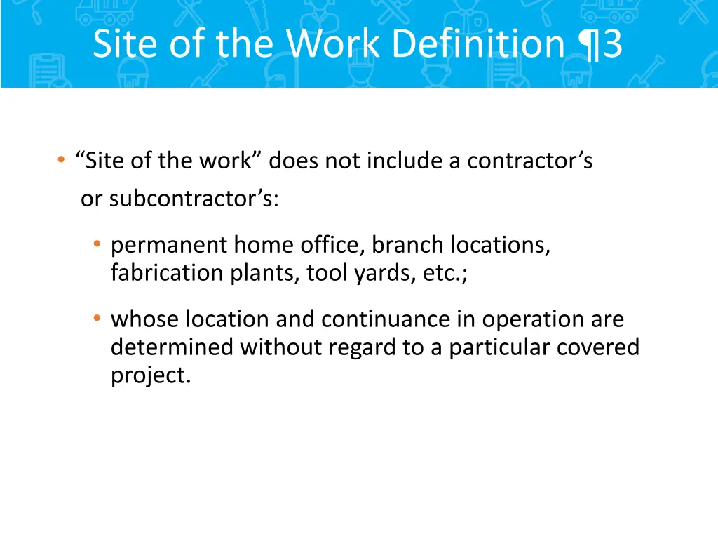 site of the work definition 3