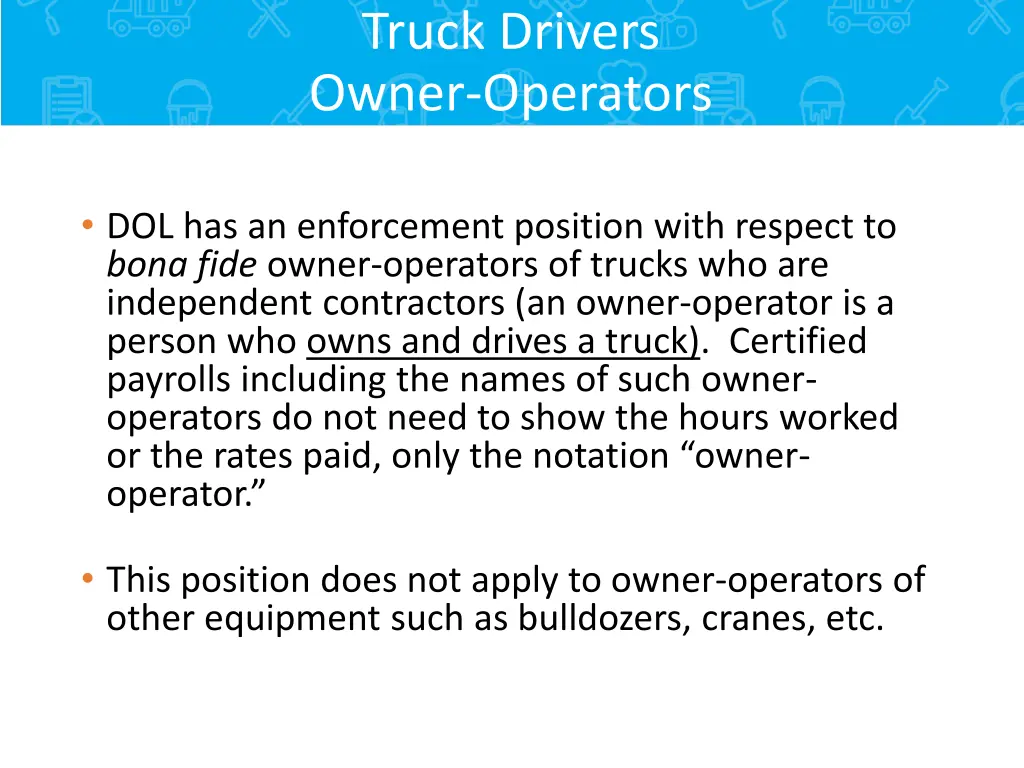 truck drivers owner operators