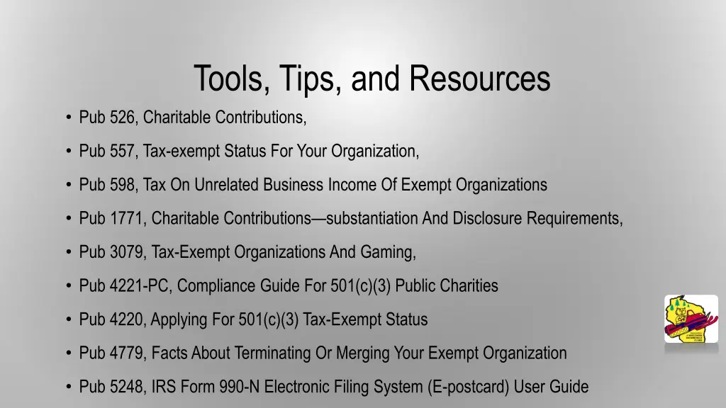 tools tips and resources pub 526 charitable