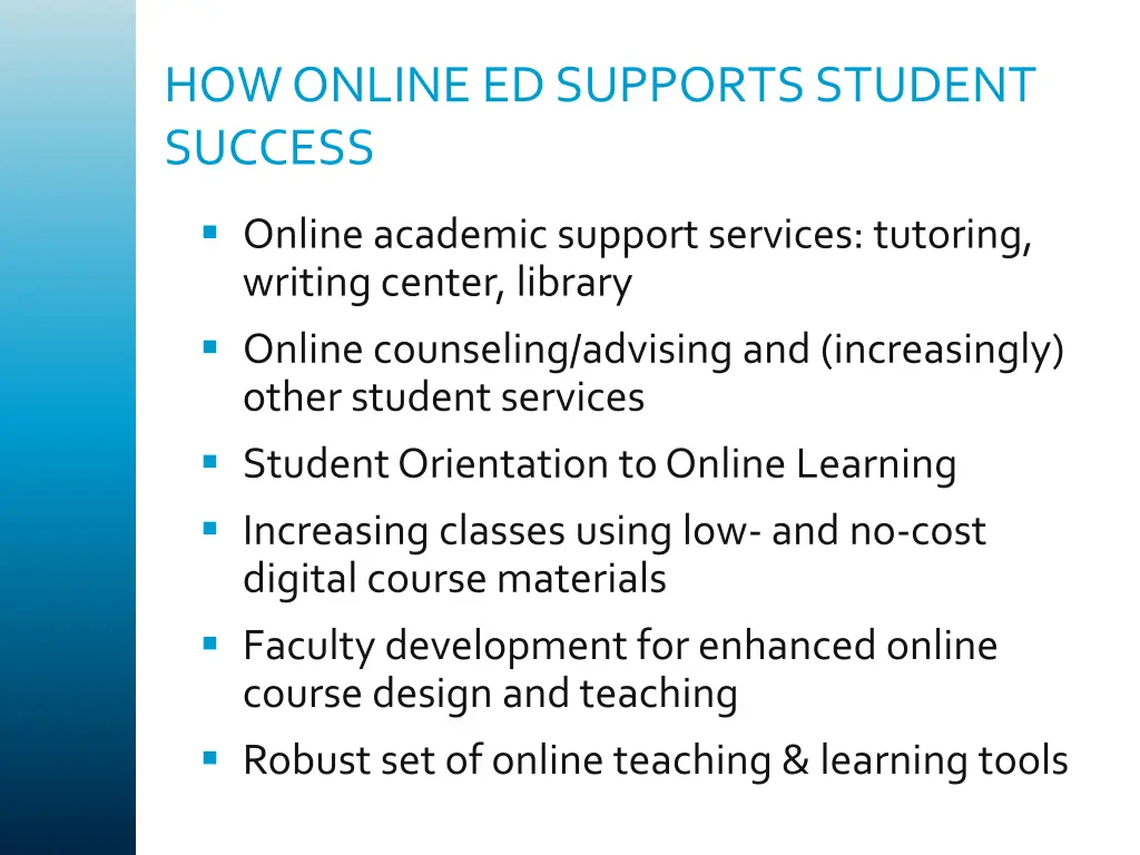 how online ed supports student success