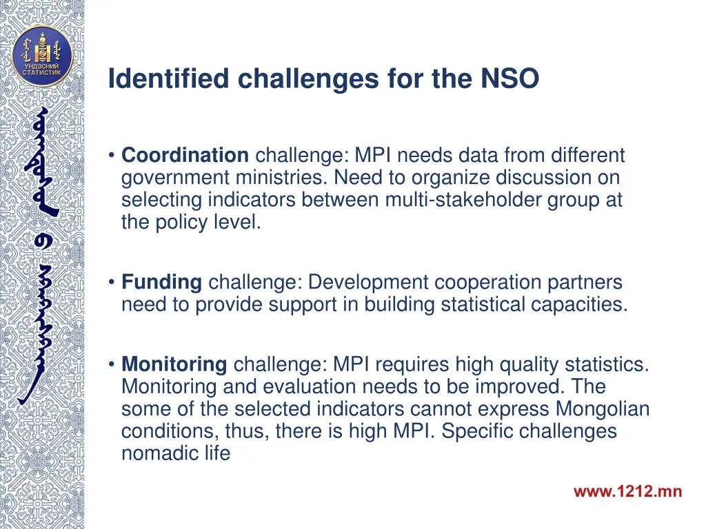 identified challenges for the nso