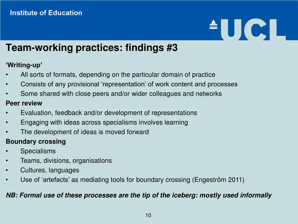 team working practices findings 3