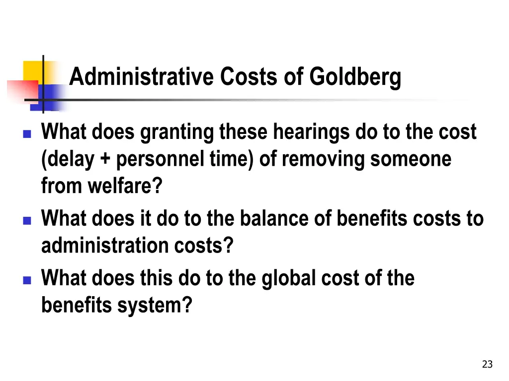 administrative costs of goldberg