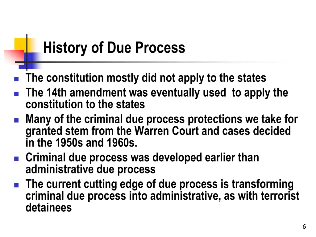 history of due process