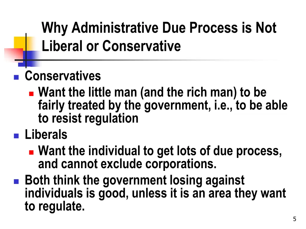 why administrative due process is not liberal