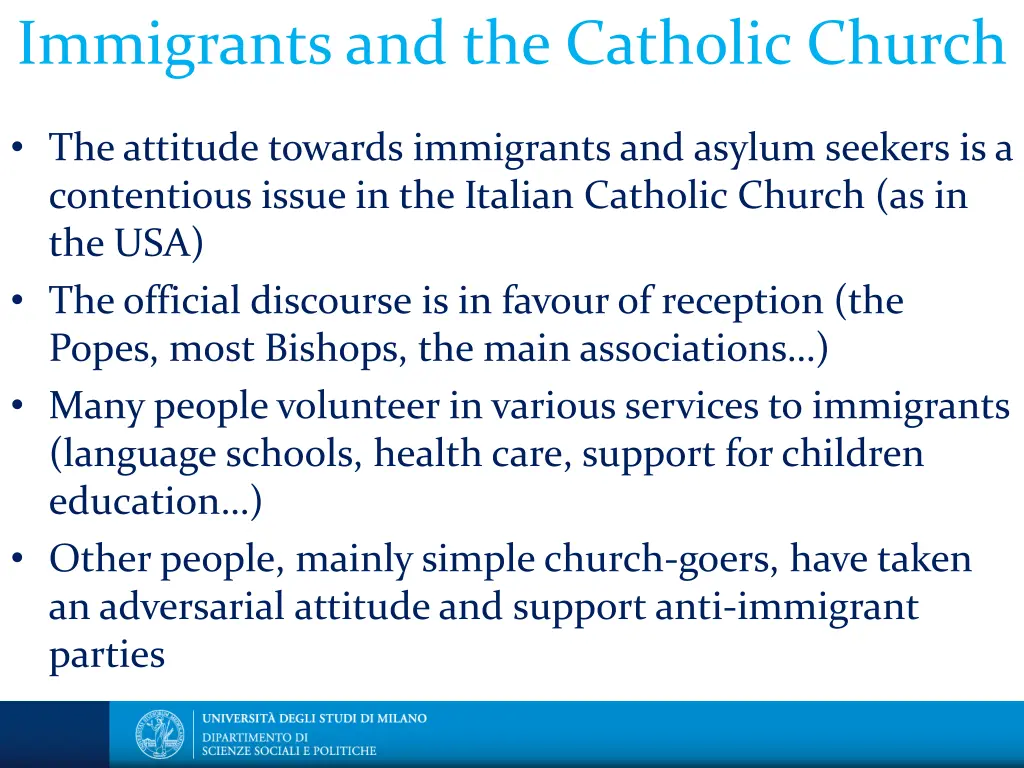 immigrants and the catholic church