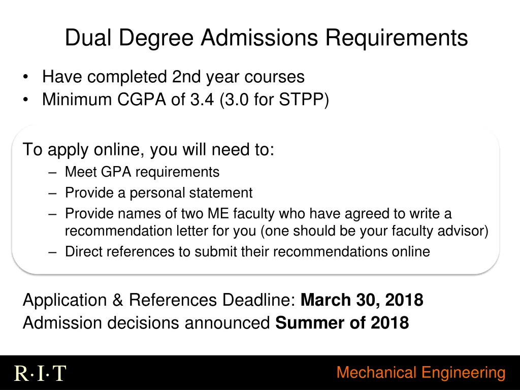 dual degree admissions requirements