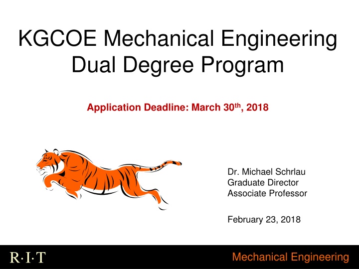 kgcoe mechanical engineering dual degree program