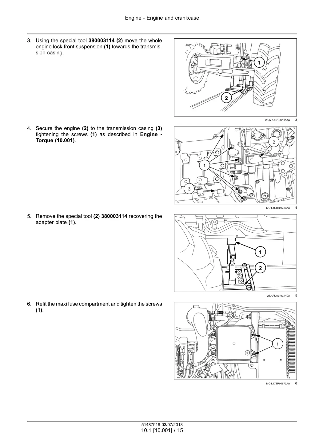 engine engine and crankcase 12