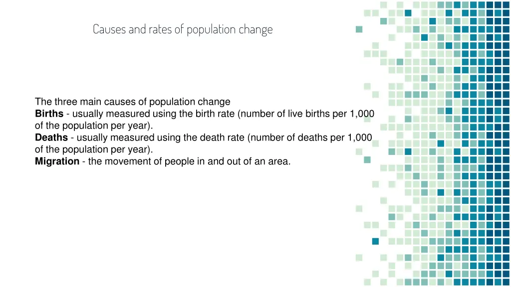 causes and rates of population change