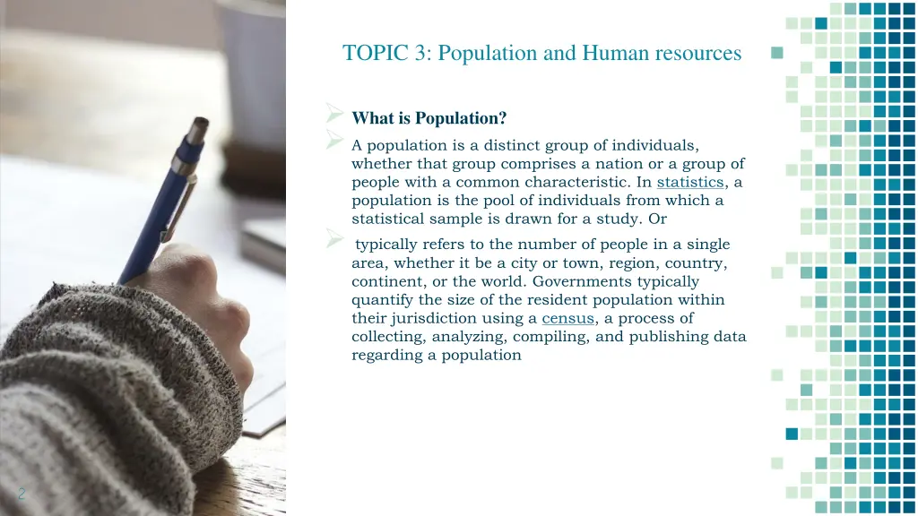 topic 3 population and human resources