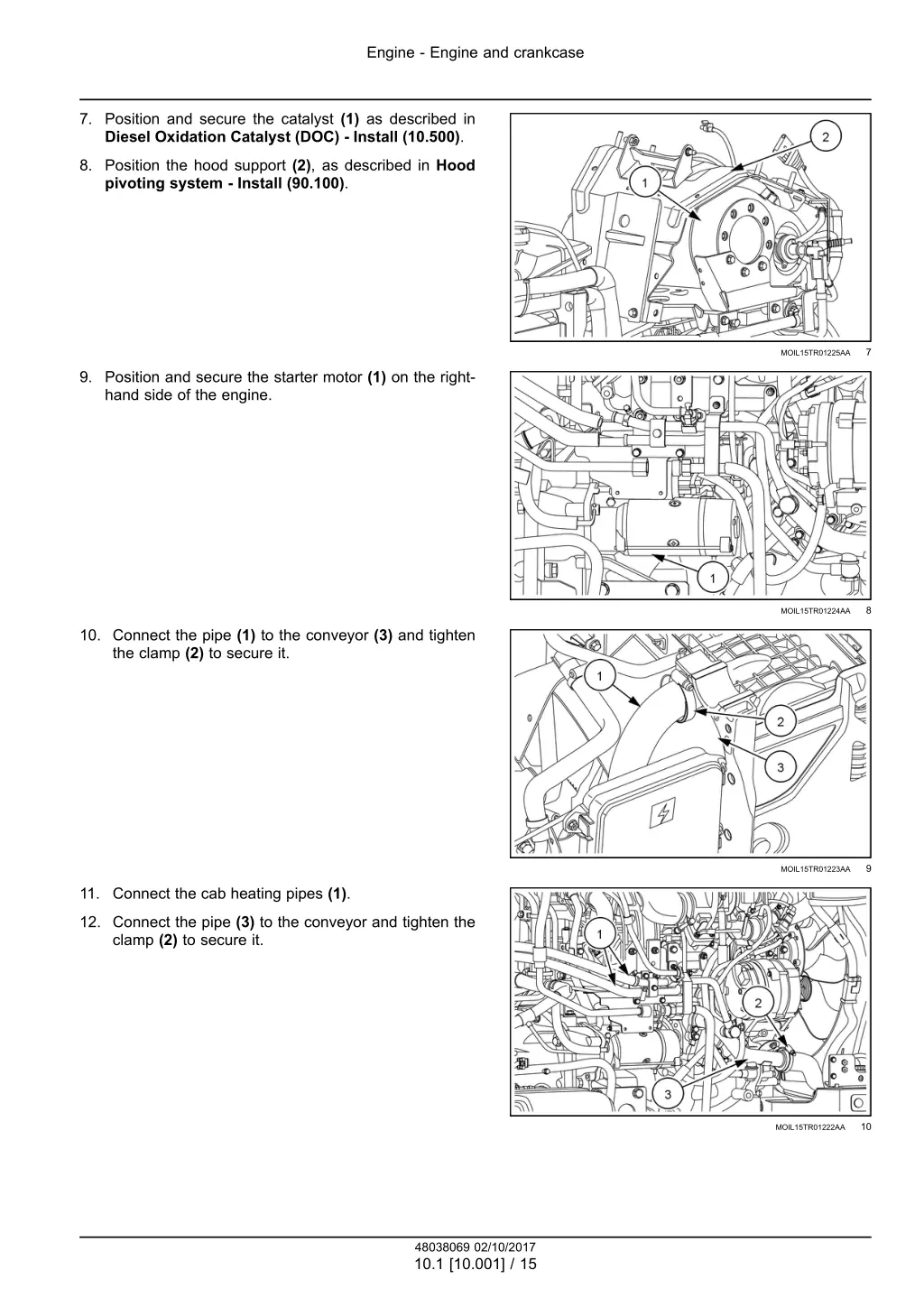 engine engine and crankcase 12