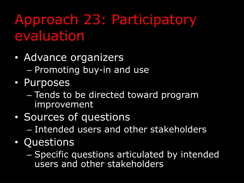 approach 23 participatory evaluation