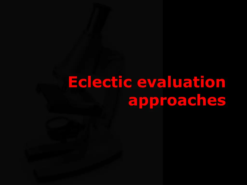 eclectic evaluation approaches