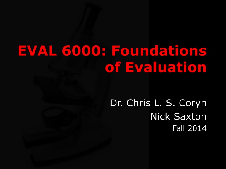 eval 6000 foundations of evaluation