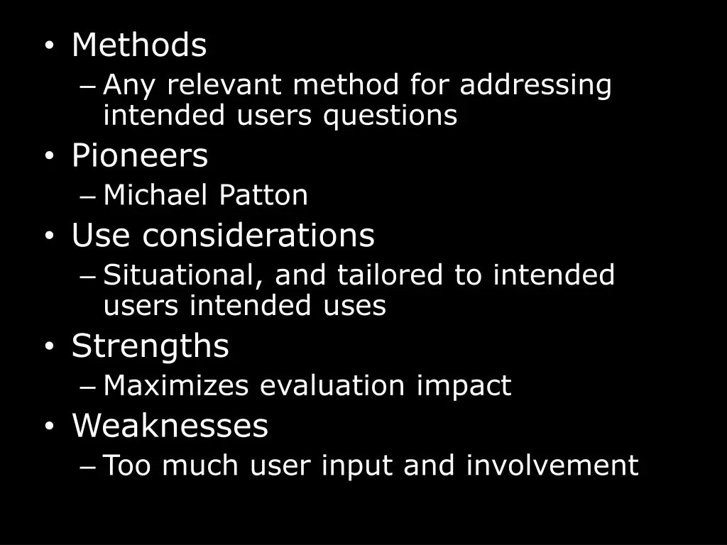 methods any relevant method for addressing