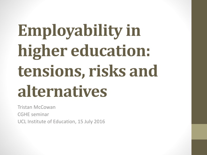 employability in higher education tensions risks