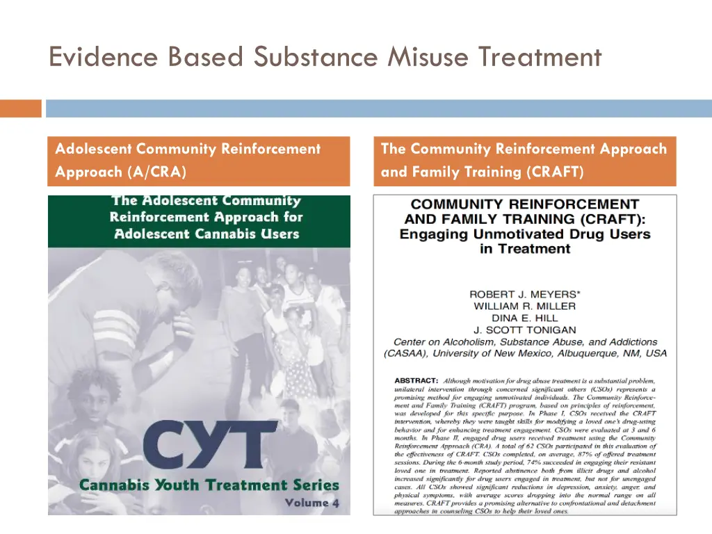 evidence based substance misuse treatment