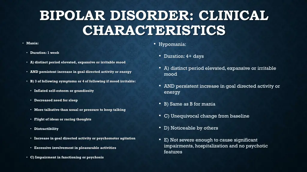 bipolar disorder clinical characteristics 1