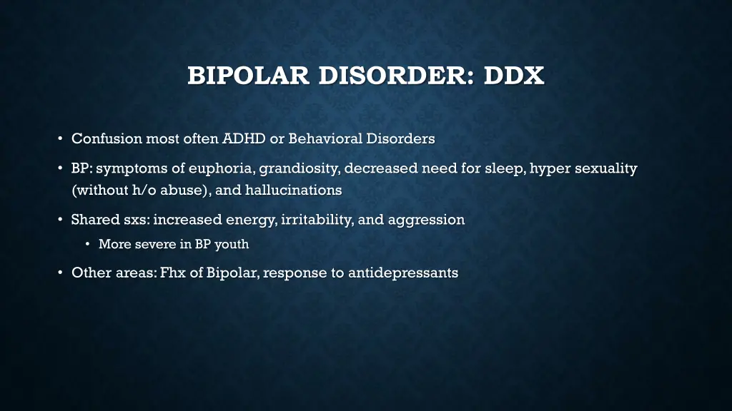 bipolar disorder ddx 1