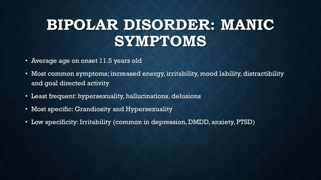 bipolar disorder manic symptoms