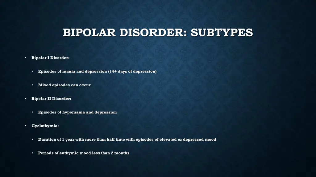 bipolar disorder subtypes