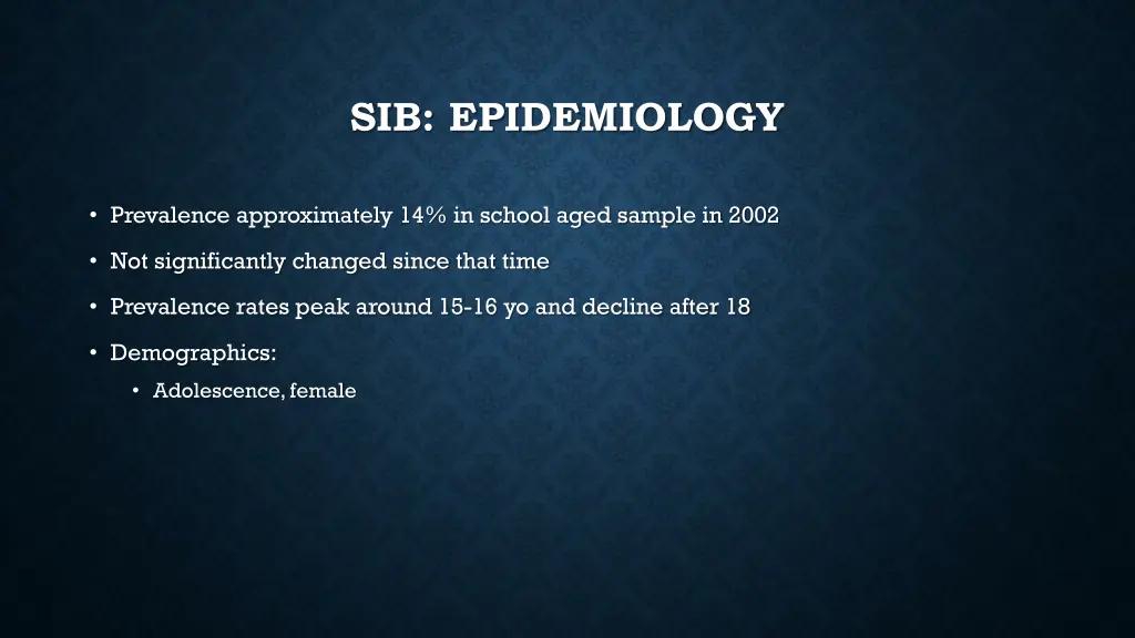 sib epidemiology