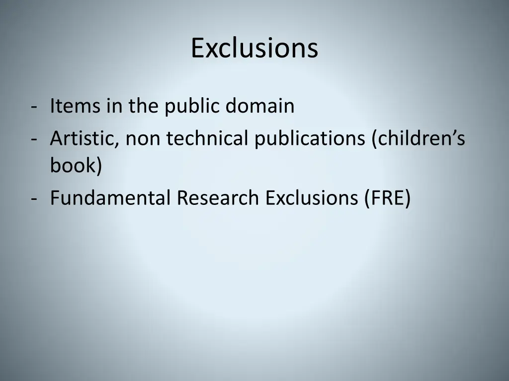 exclusions