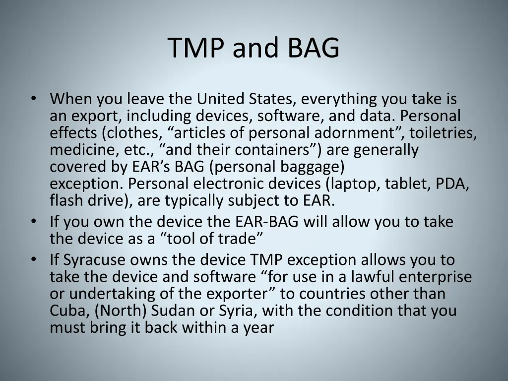 tmp and bag