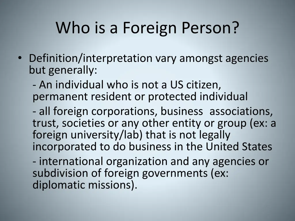 who is a foreign person