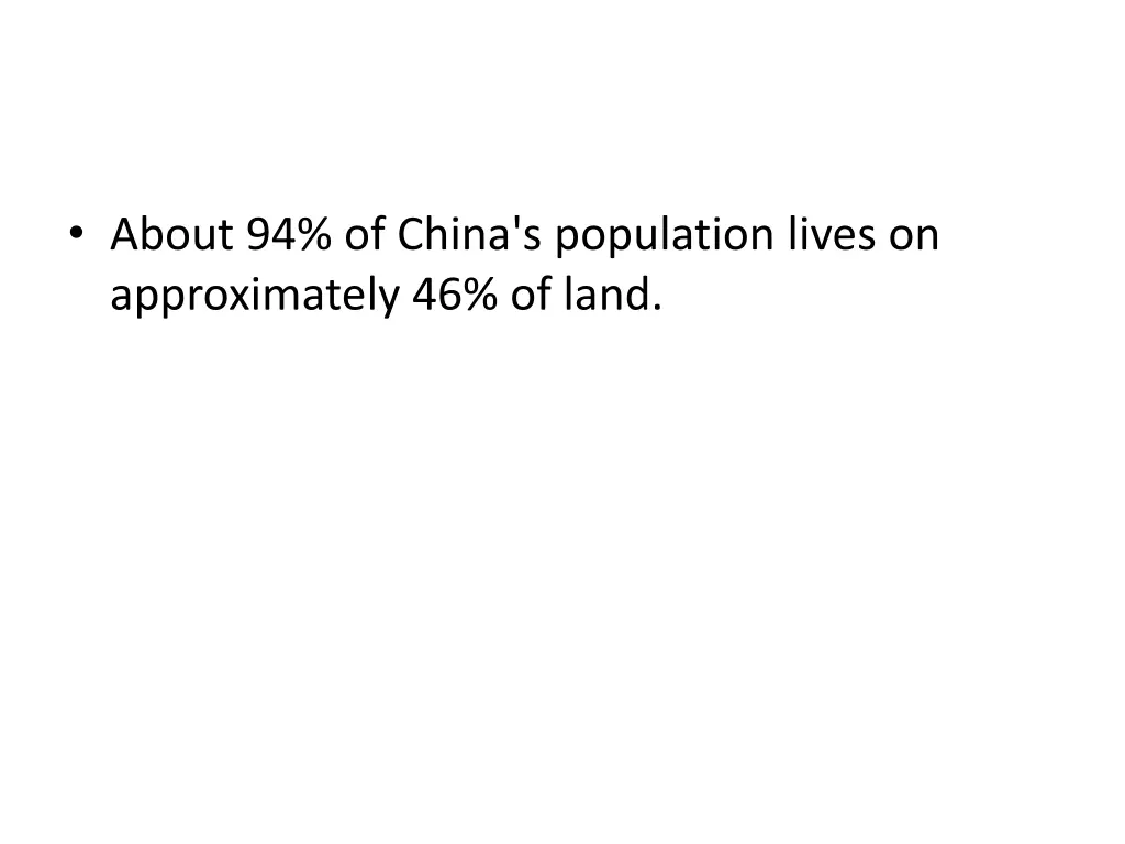 about 94 of china s population lives