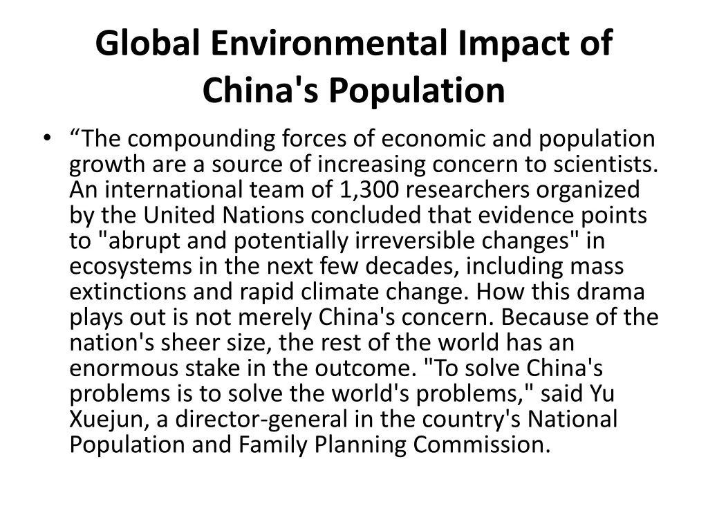 global environmental impact of china s population 1