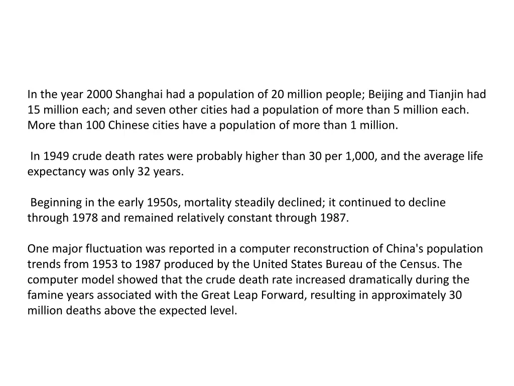 in the year 2000 shanghai had a population