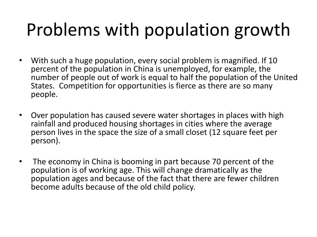 problems with population growth