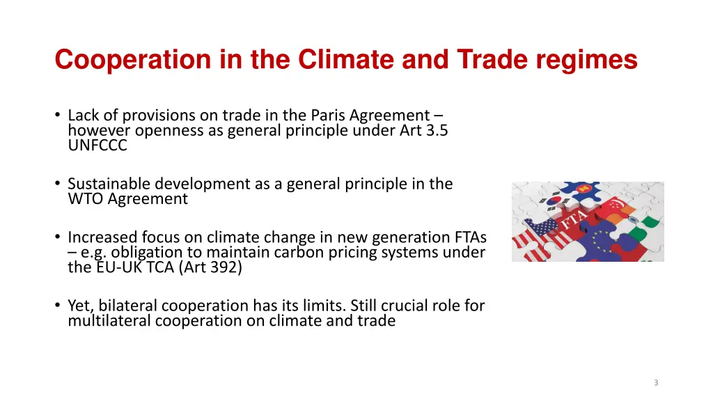 cooperation in the climate and trade regimes