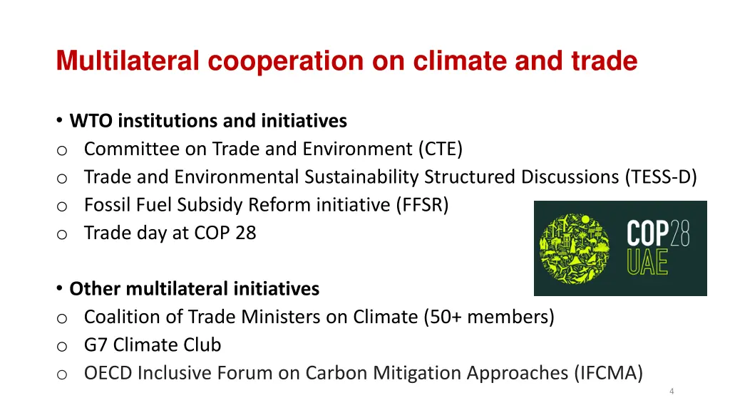 multilateral cooperation on climate and trade